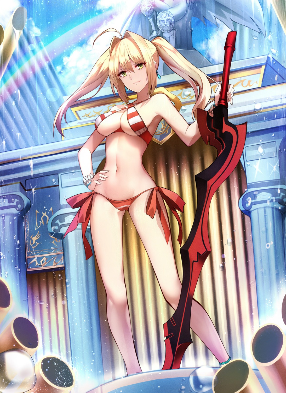 bikini, fate/grand_order, nero_claudius_(fate), shiguru, swimsuits, sword