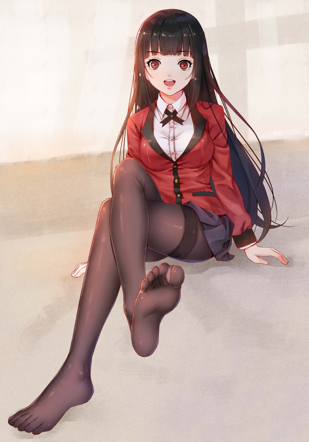 feet, jabami_yumeko, kakegurui, pantyhose, seifuku, zyl