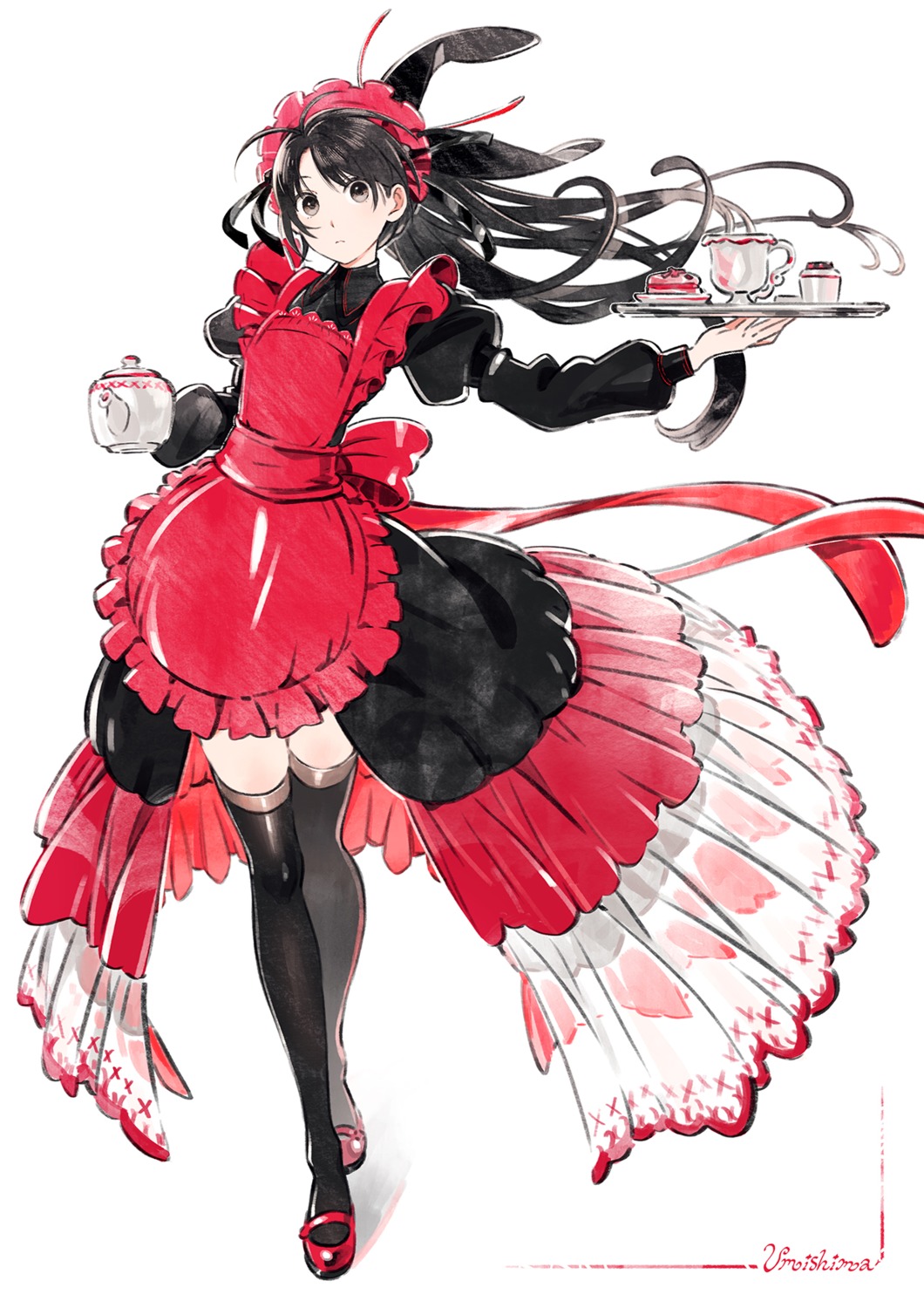 maid, thighhighs, umishima_senbon
