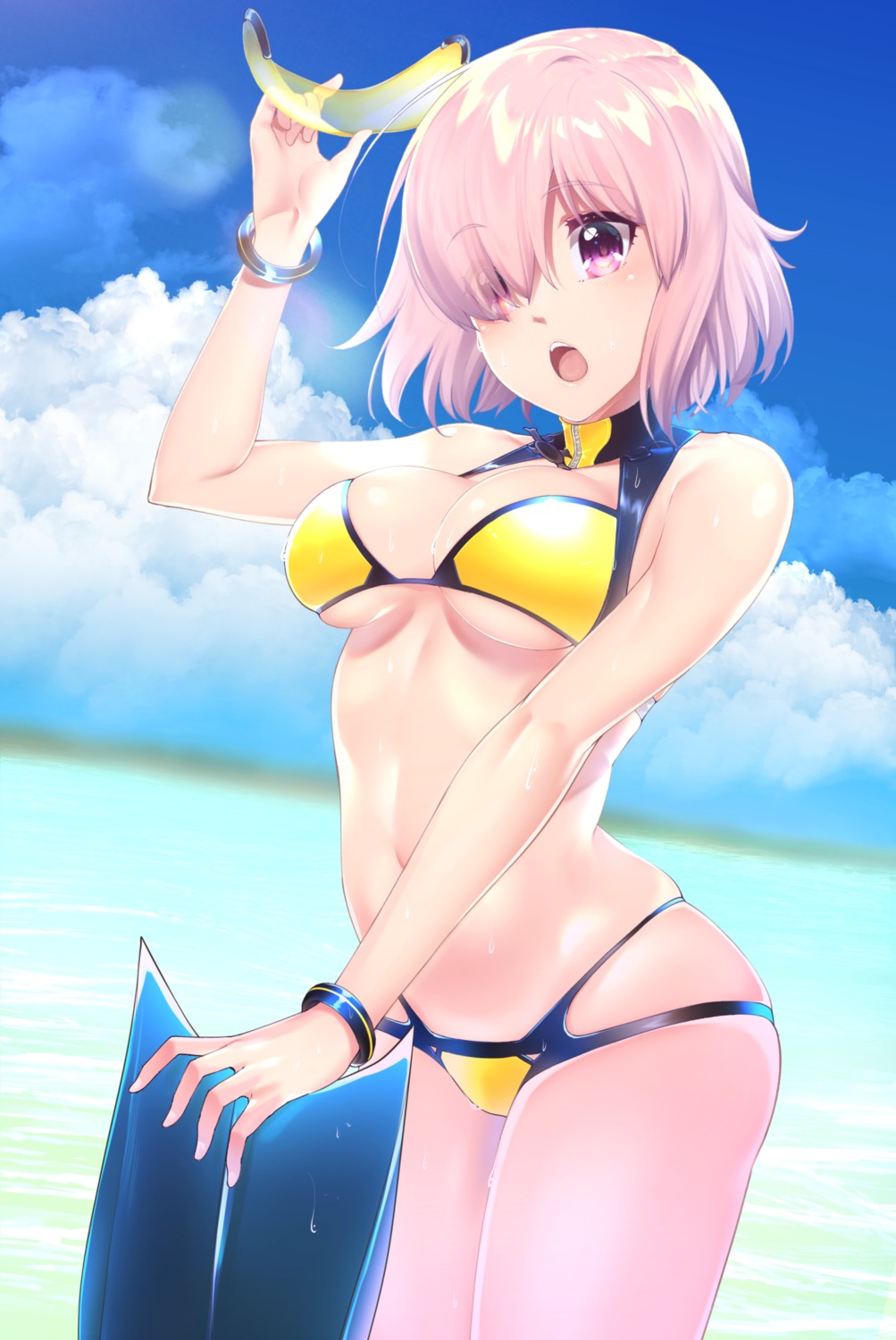 bikini, cleavage, fate/grand_order, hisayaki_kyuu, mash_kyrielight, swimsuits, underboob