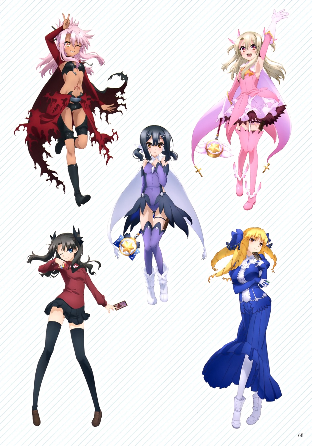 chloe_von_einzbern, fate/kaleid_liner_prisma_illya, fate/stay_night, heels, illyasviel_von_einzbern, luviagelita_edelfelt, miyu_edelfelt, tattoo