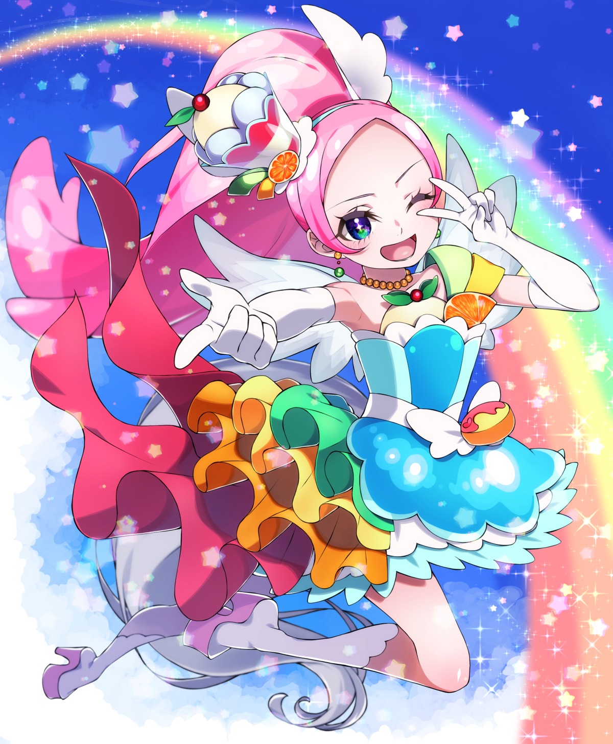 dress, heels, kirahoshi_ciel, kirakira_precure_a_la_mode, precure, wings, yupiteru