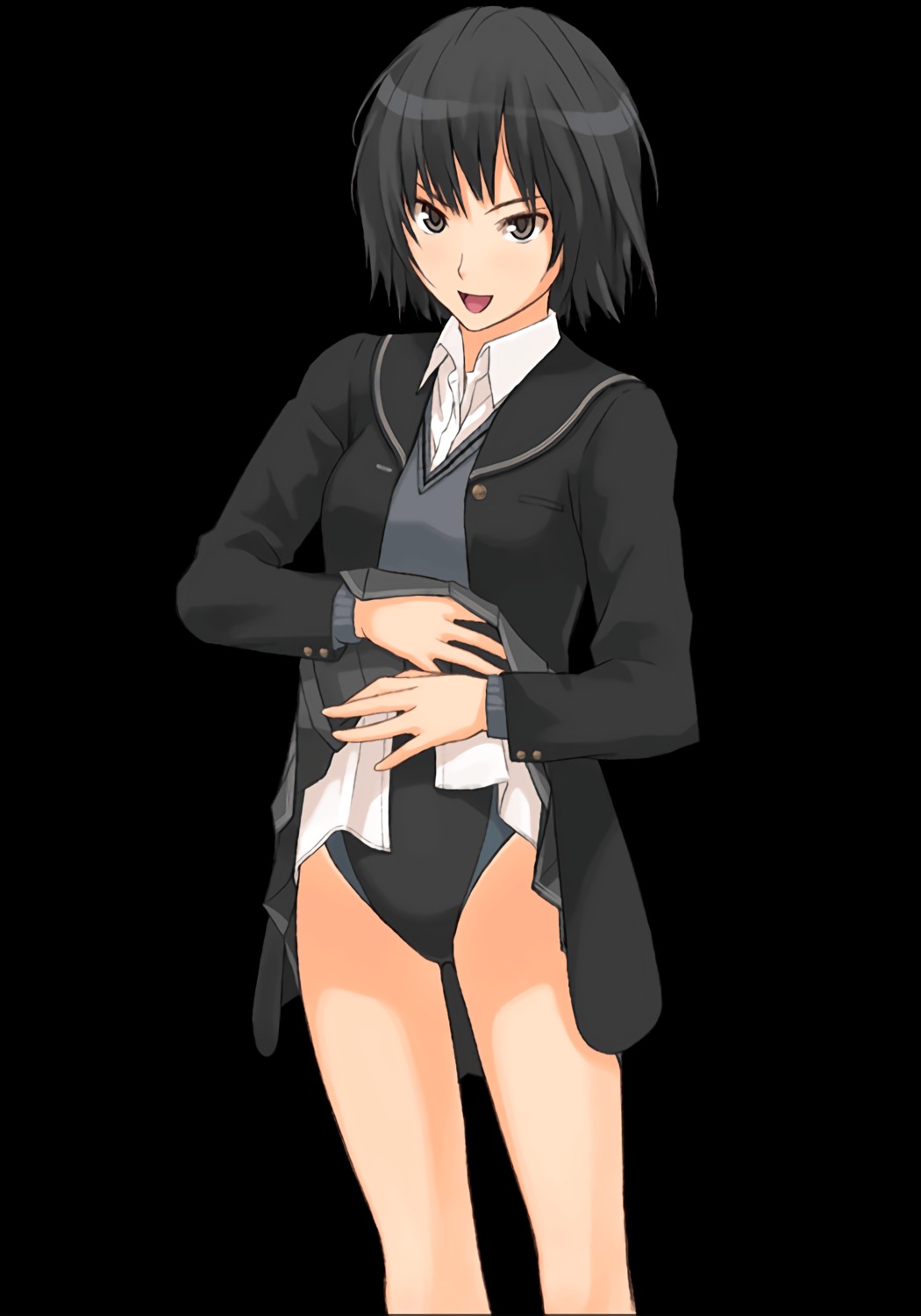 amagami, nanasaki_ai, seifuku, skirt_lift, swimsuits, takayama_kisai