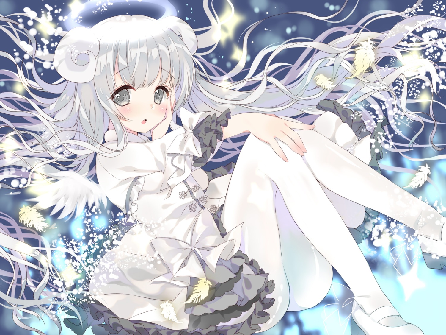 ameno_usari, dress, heels, hinamori_mayuri, horns, pantyhose, wings