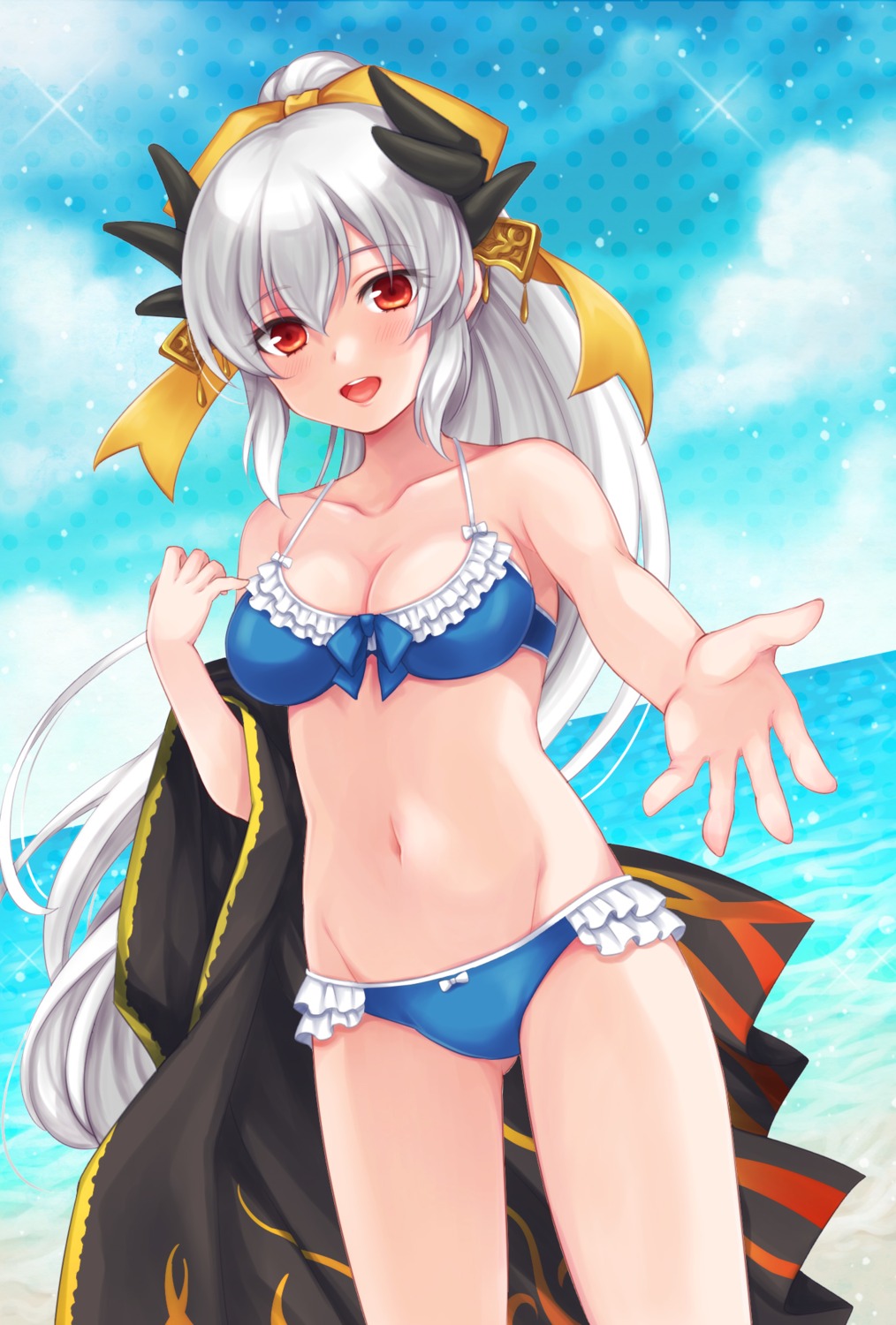 bikini, cleavage, fate/grand_order, horns, kiyohime_(fate), pika_mouse, swimsuits
