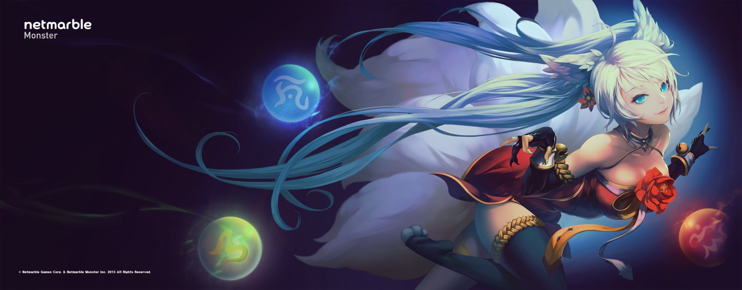 animal_ears, choi_eun_suk, cleavage, tail, thighhighs