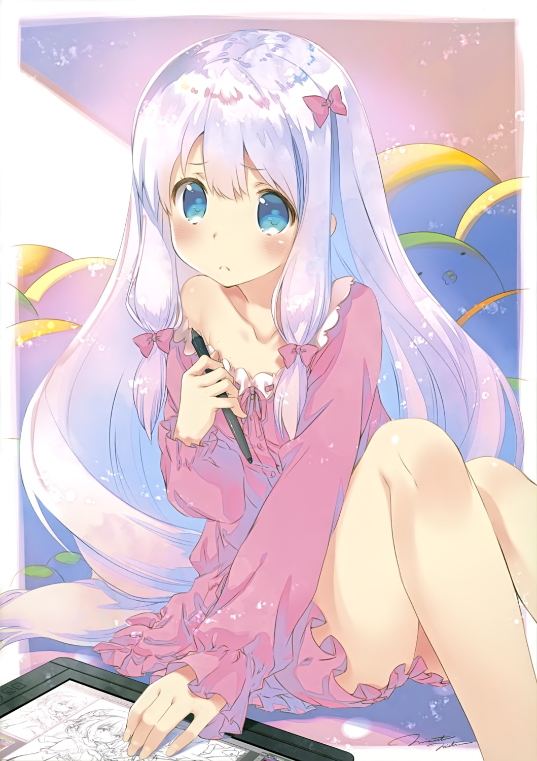 eromanga-sensei, izumi_sagiri, mitsumi_misato, pajama, tabgraphics