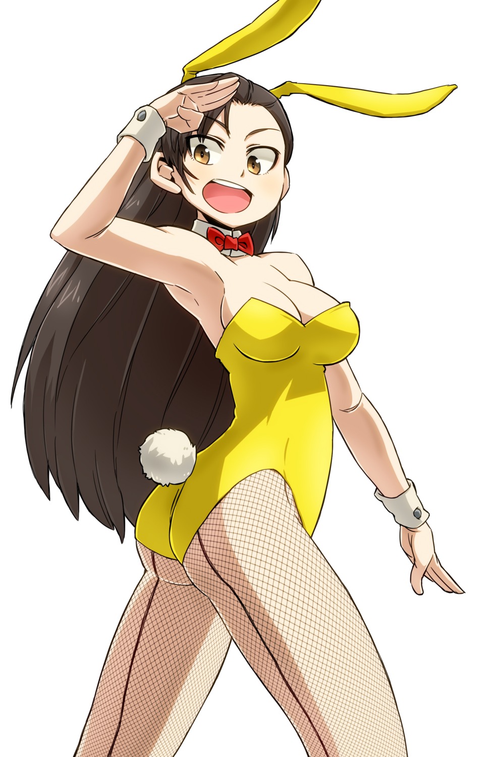 animal_ears, aono3, ass, bunny_ears, bunny_girl, cleavage, fishnets, girls_und_panzer