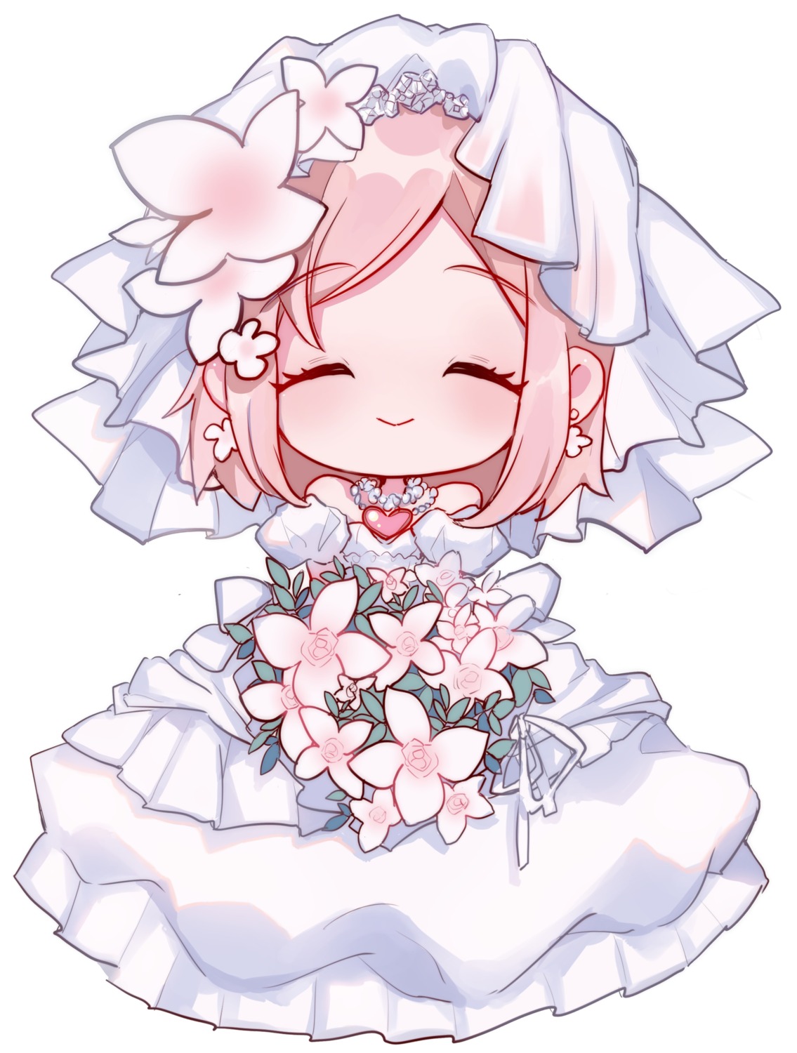 akari_(qq941315189), chibi, dress, estellise_sidos_heurassein, tales_of, tales_of_vesperia, wedding_dress