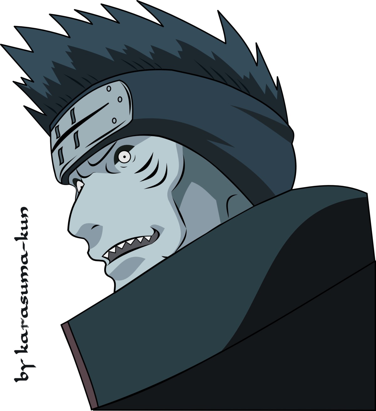 hoshigaki_kisame, male, naruto, vector_trace, watermark