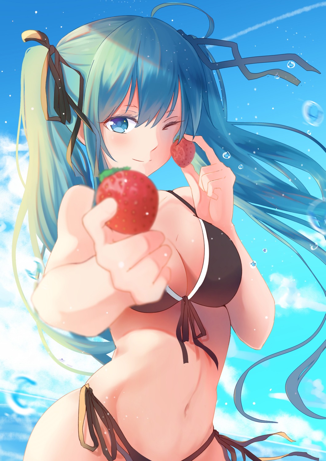 bikini, cleavage, hatsune_miku, menghuan_tian, swimsuits, vocaloid
