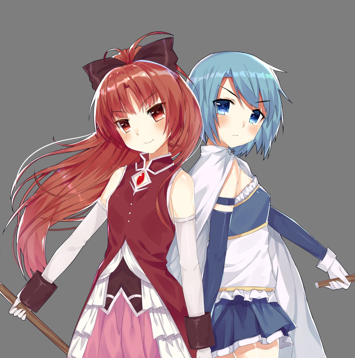 kyandii, mahou_shoujo_madoka_magica, miki_sayaka, sakura_kyouko, transparent_png