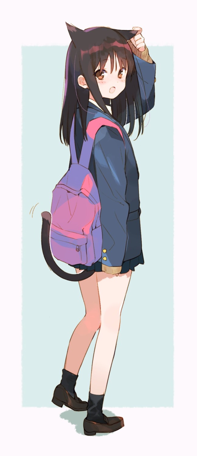 animal_ears, fujisawa_machi, nekomimi, seifuku, tail