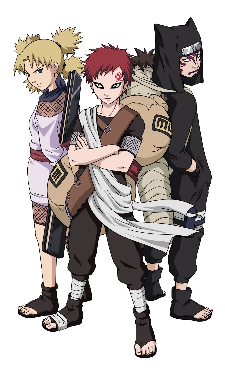 gaara, kankuro, naruto, temari_(naruto), vector_trace