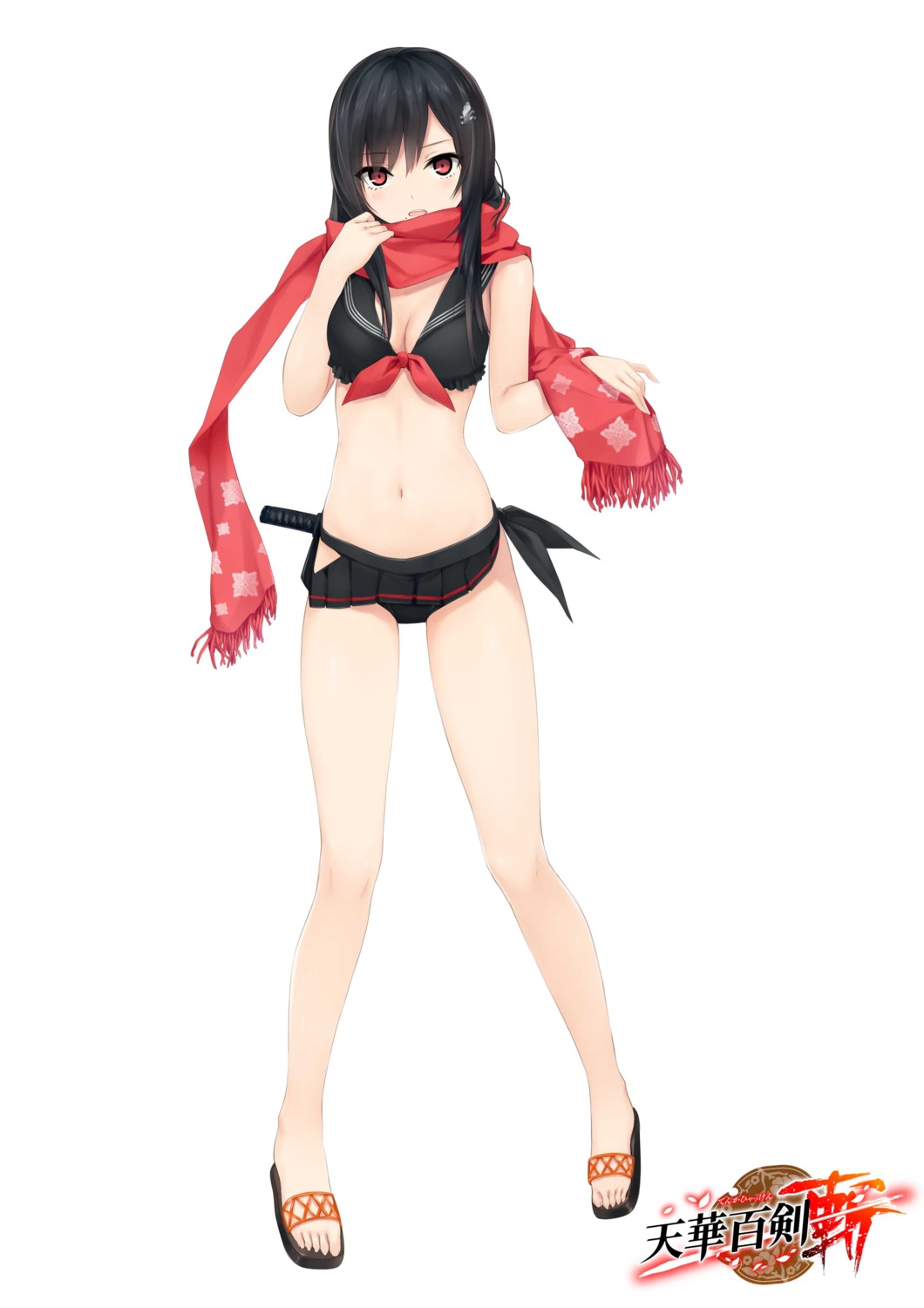 bikini, cleavage, coffee-kizoku, sayo_samonji_(tenka_hyakken), swimsuits, sword, tenka_hyakken