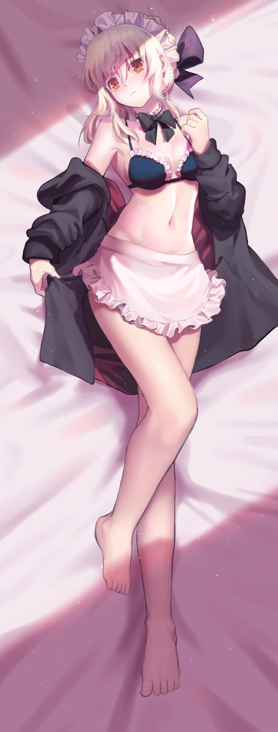 artoria_pendragon_(fate), artoria_pendragon_alter_(fate), bikini_top, cleavage, dakimakura, fate/grand_order, hj_(leeho830), maid, open_shirt, swimsuits