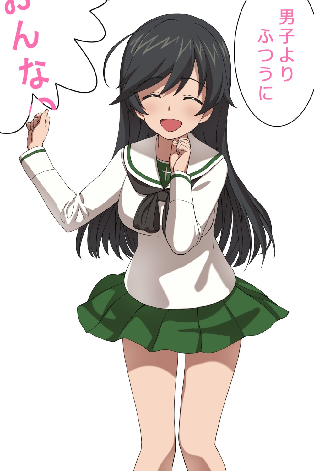 a1, girls_und_panzer, initial-g, isuzu_hana, seifuku