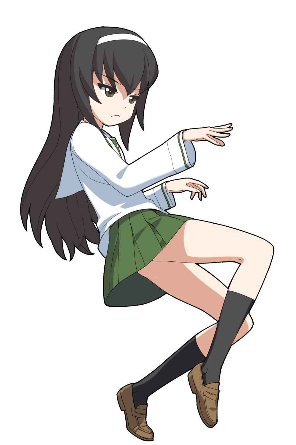 a1, girls_und_panzer, initial-g, reizei_mako, seifuku