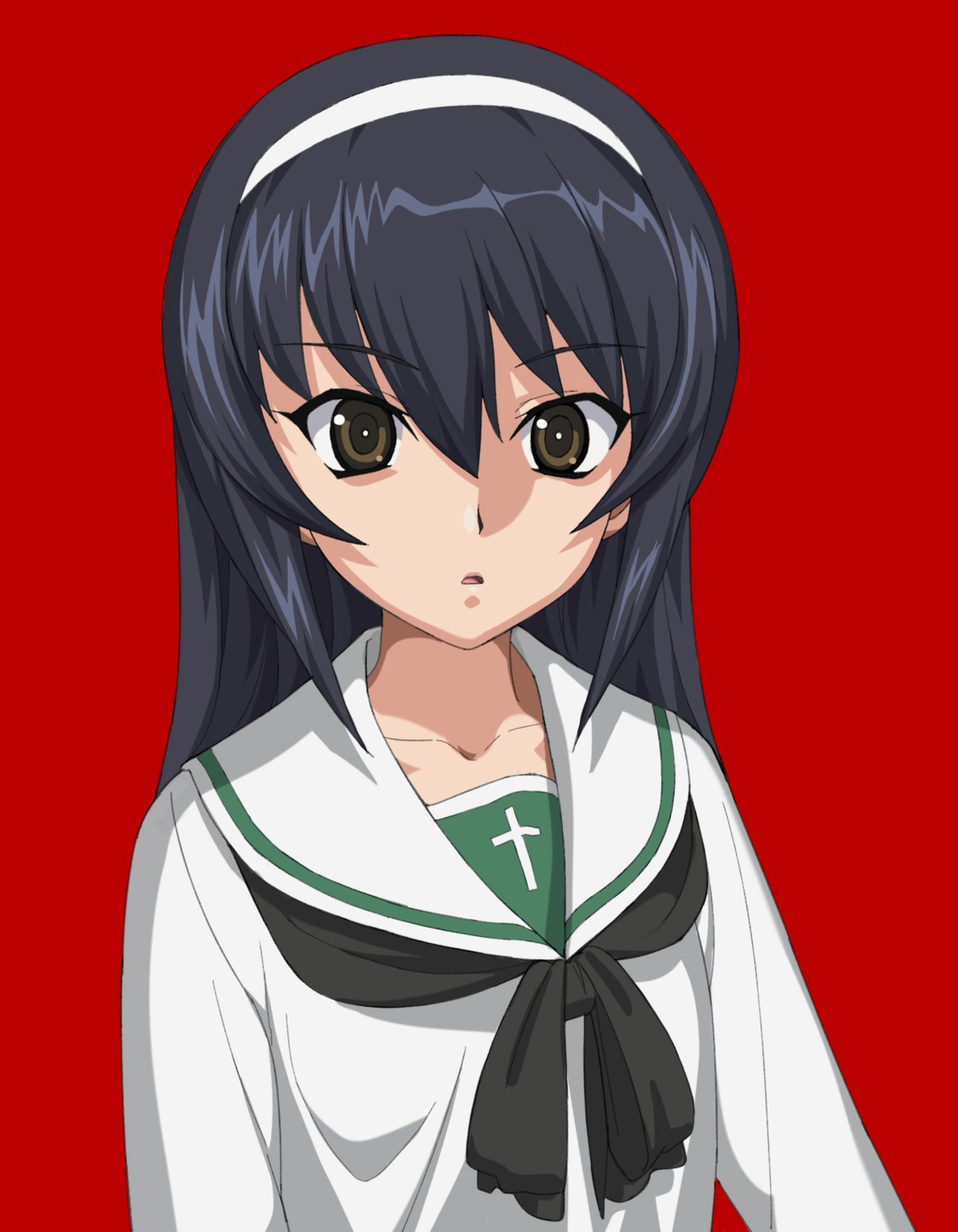 a1, girls_und_panzer, initial-g, reizei_mako, seifuku