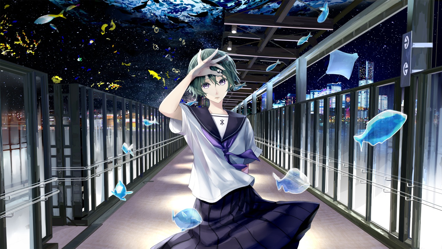 seifuku, wallpaper, yamauchi_shizu