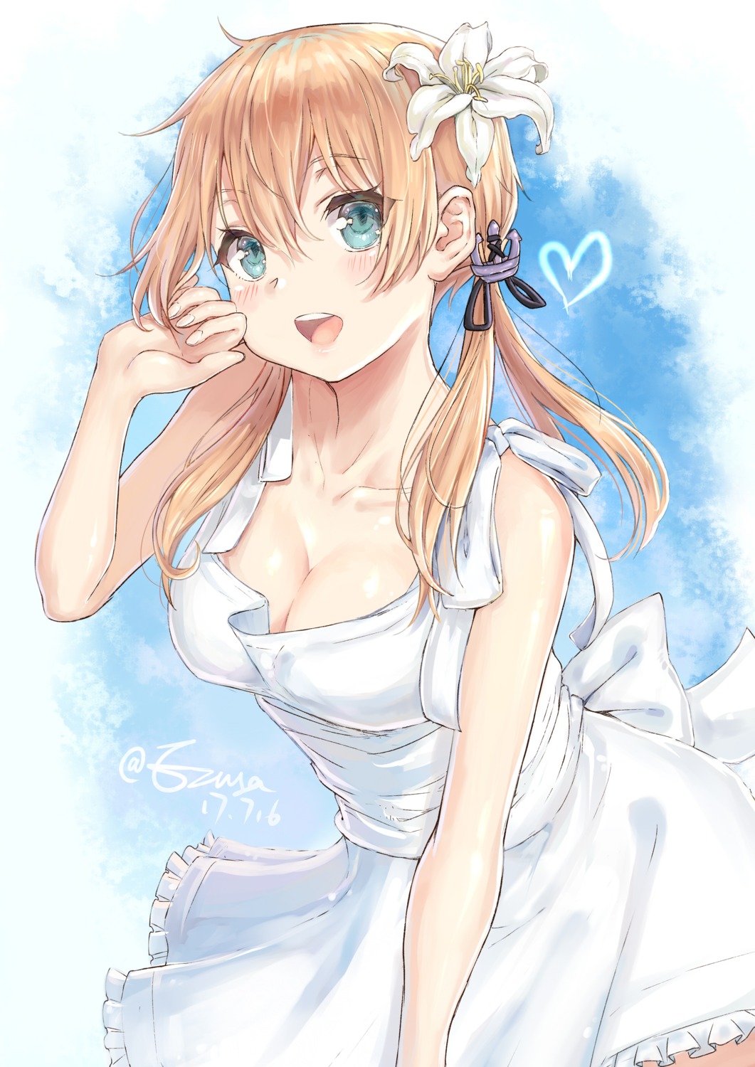 cleavage, dress, ezusa, kantai_collection, prinz_eugen_(kancolle)