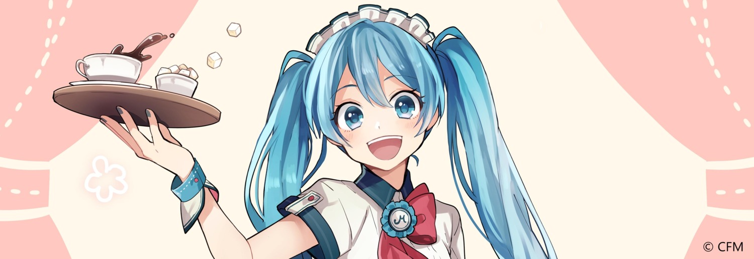 hatsune_miku, maid, tama_(songe), vocaloid, waitress