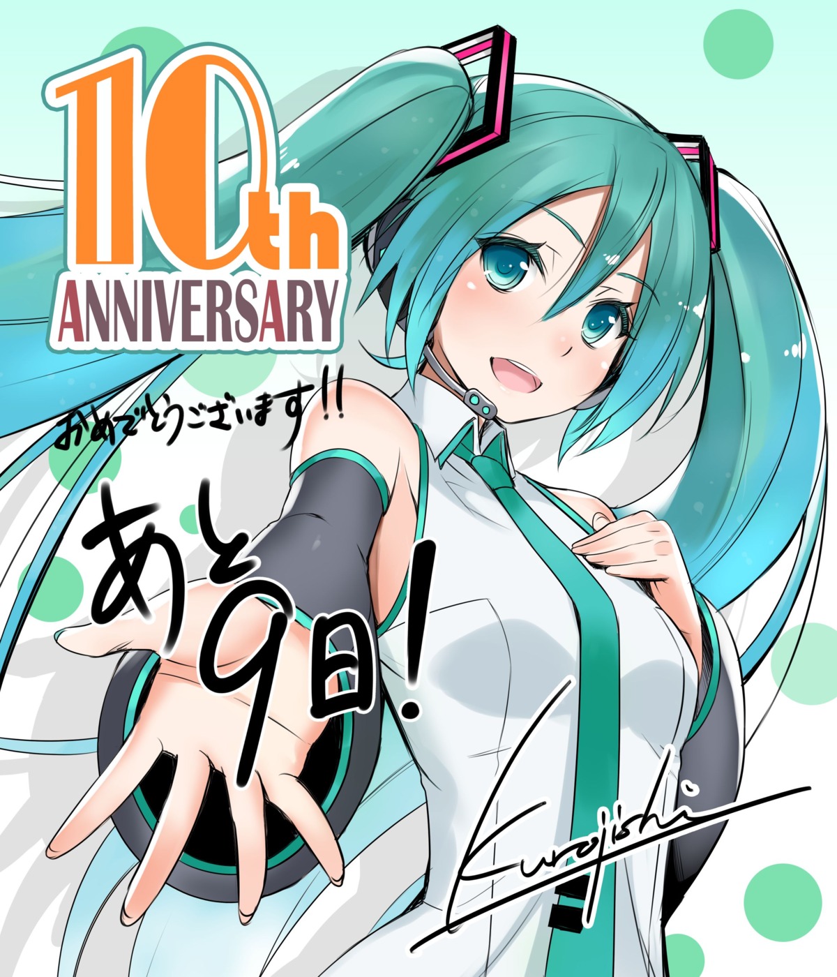 hatsune_miku, headphones, kurojishi, vocaloid