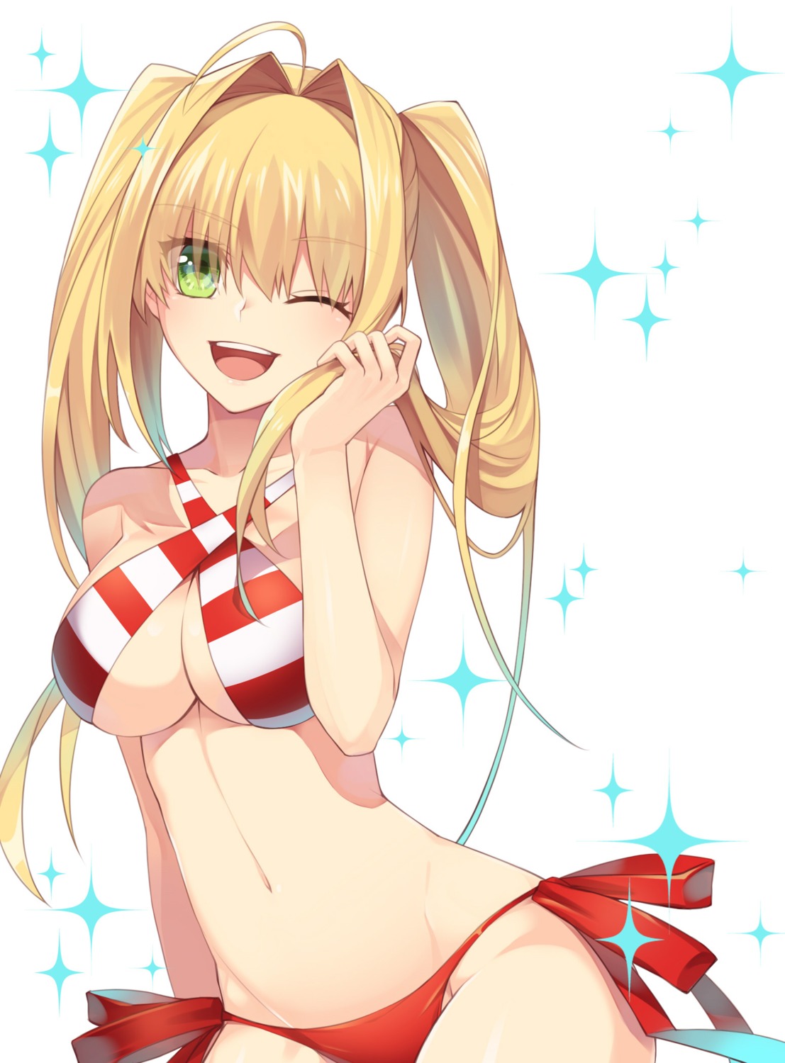bikini, fate/grand_order, nero_claudius_(fate), swimsuits, toujou_masateru, underboob