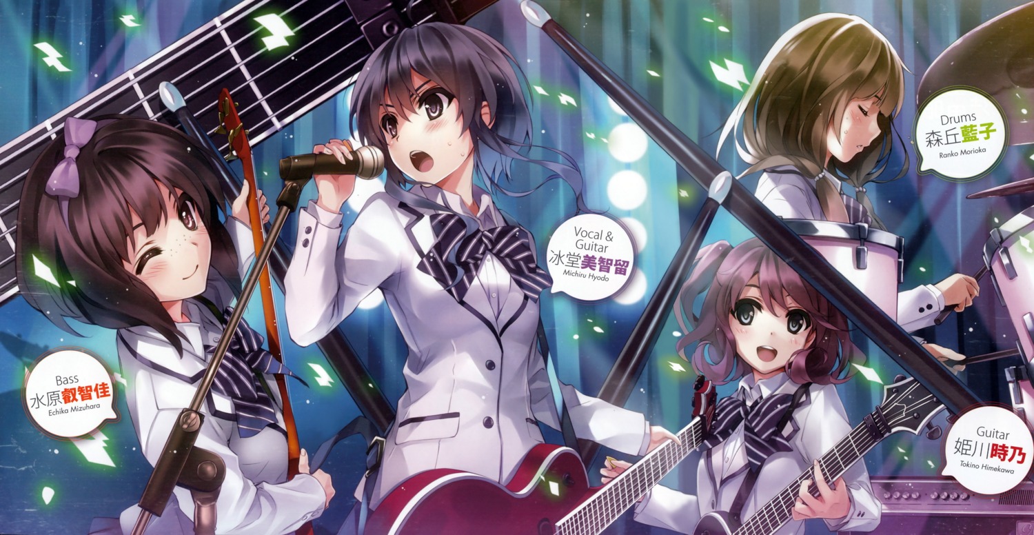guitar, himekawa_tokino, hyoudou_michiru, misaki_kurehito, mizuhara_echika, morioka_ranko, saenai_heroine_no_sodatekata, seifuku