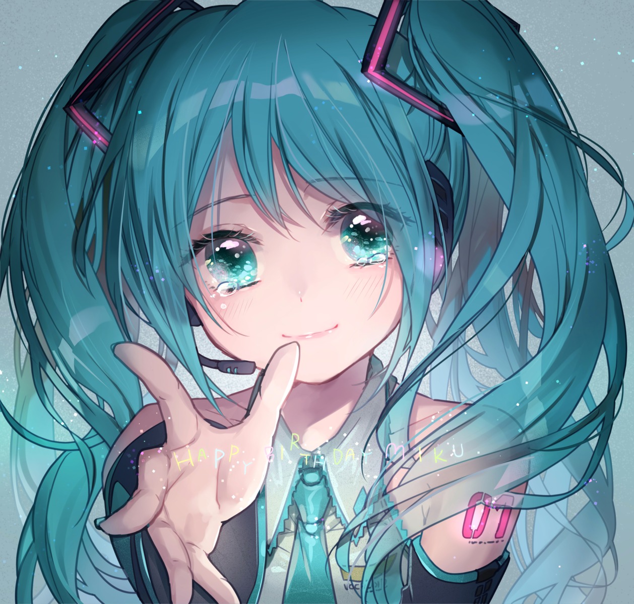 hatsune_miku, headphones, tattoo, vocaloid, yukiko