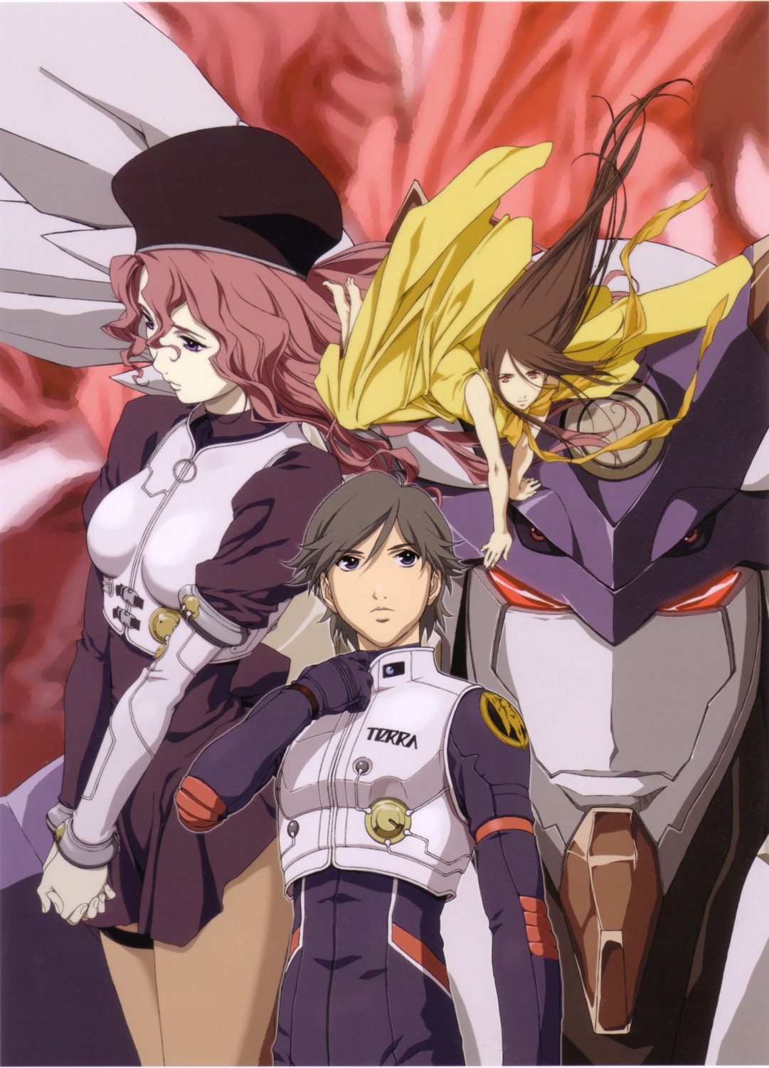 kamina_ayato, kisaragi_quon, mecha, mishima_reika, rahxephon
