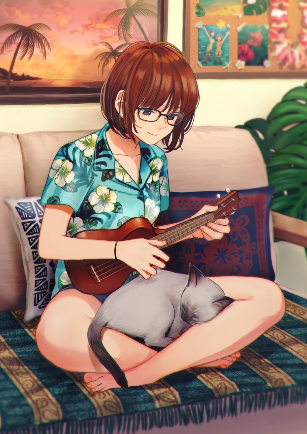 feet, megane, nashigaya_koyomi, neko