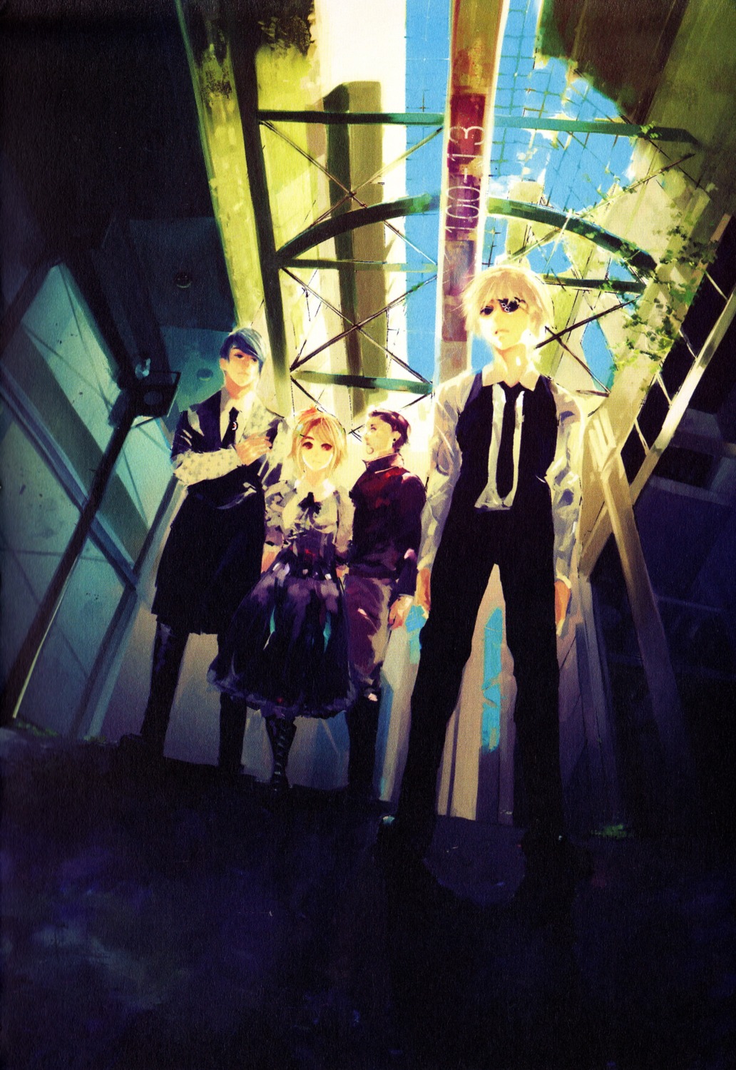 banjou_kazuichi, dress, fueguchi_hinami, ishida_sui, kaneki_ken, megane, screening, tokyo_ghoul