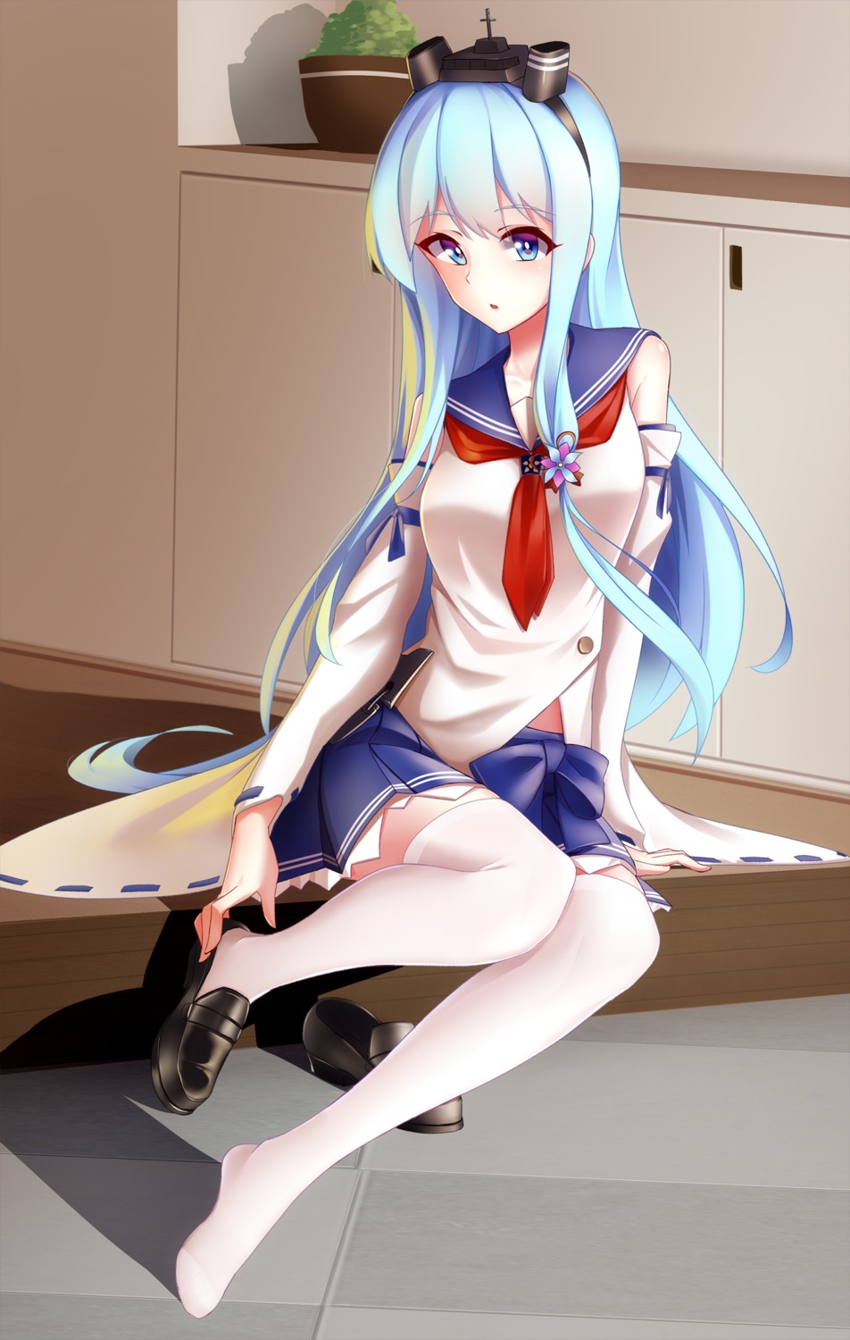 arnold-s, feet, seifuku, shirayuki_(zhanjianshaonv), thighhighs, zhanjianshaonv