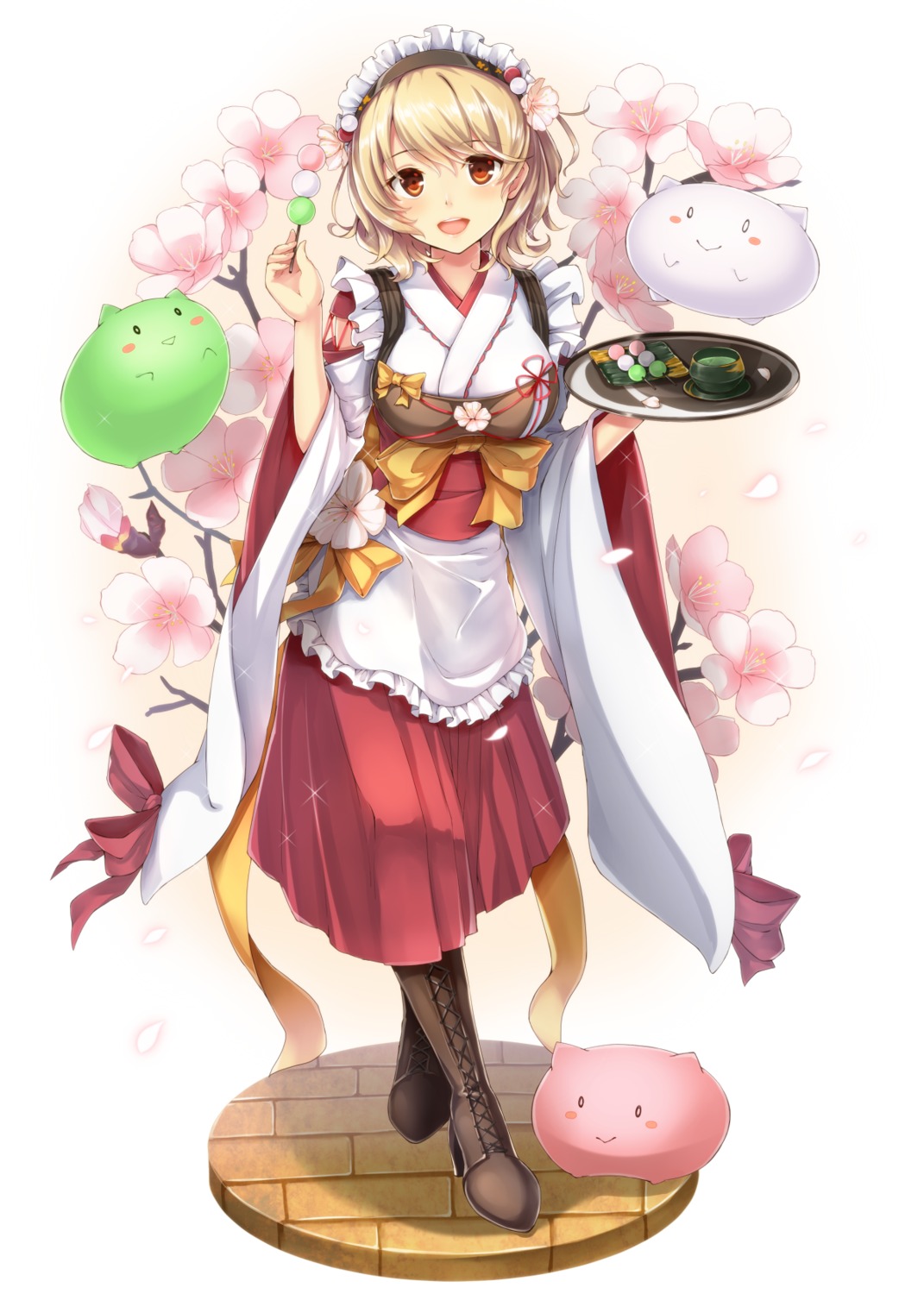 apricot_(flower_knight_girl), dabadhi, flower_knight_girl, heels, maid, wa_maid