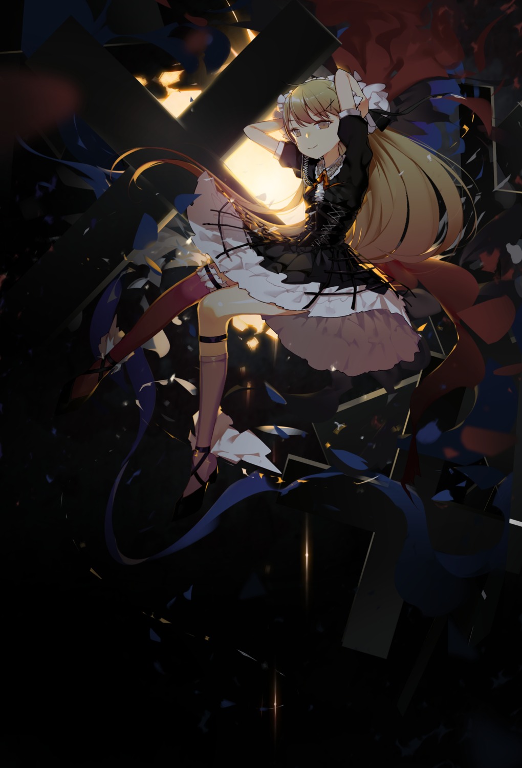 ajahweea, dress, garter, girls_frontline, heels, ppk_(girls_frontline), thighhighs