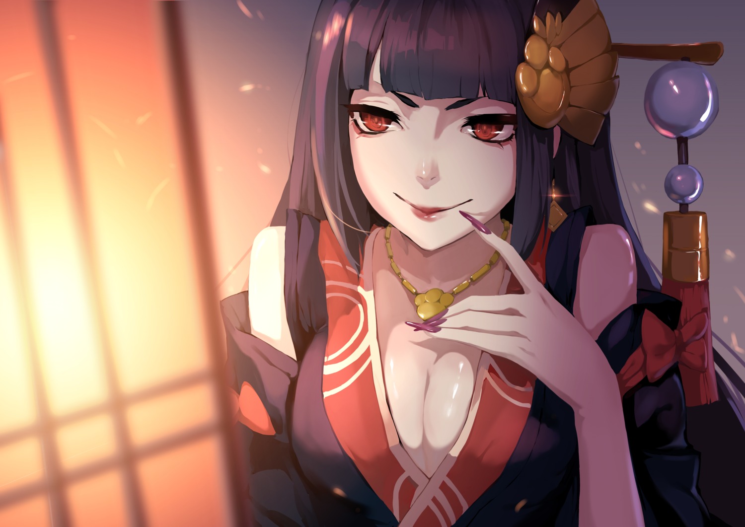 cleavage, inxst, momiji_(onmyouji), onmyouji