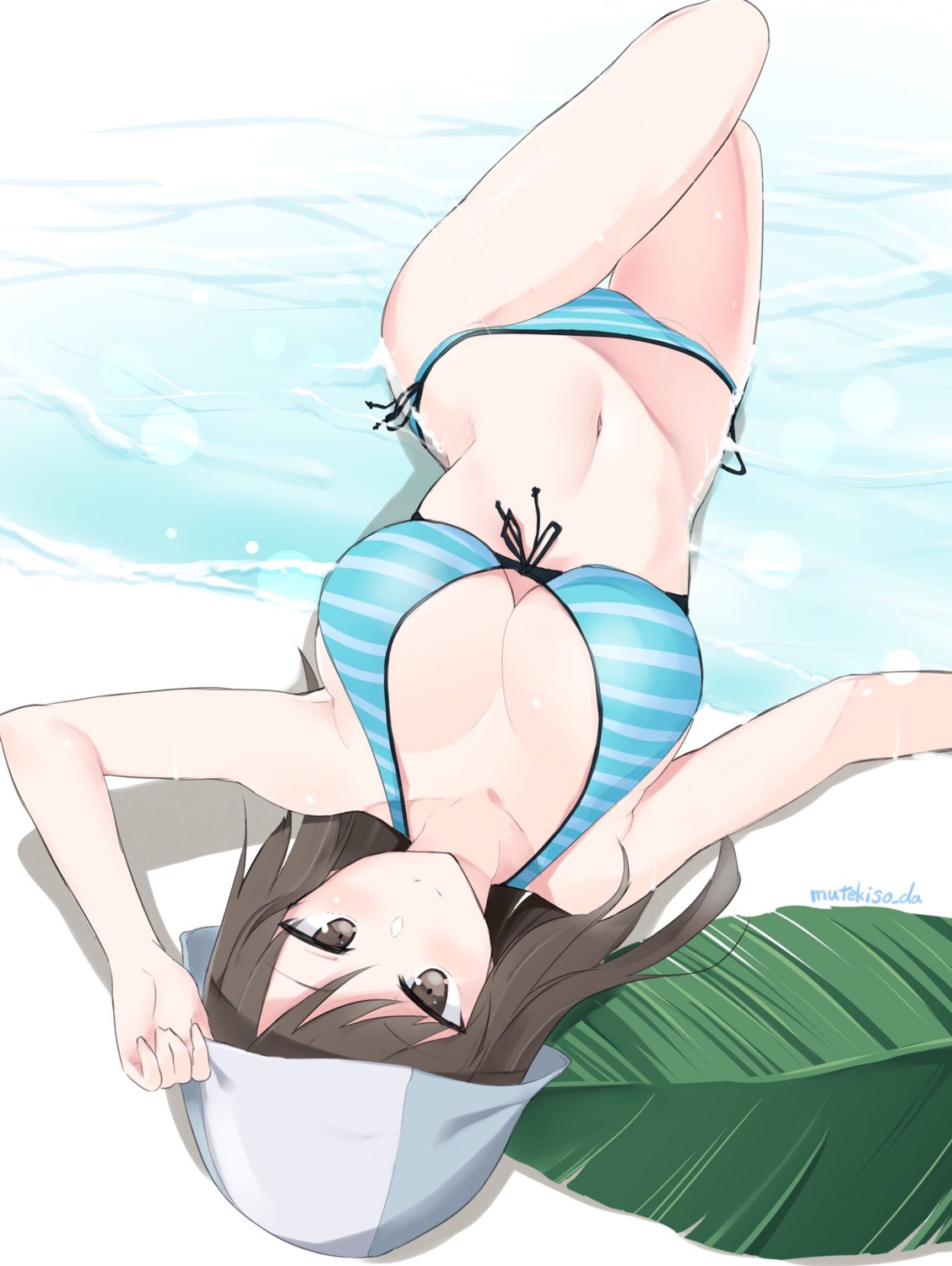 bikini, cleavage, girls_und_panzer, mika_(girls_und_panzer), muteki_soda, swimsuits, wet