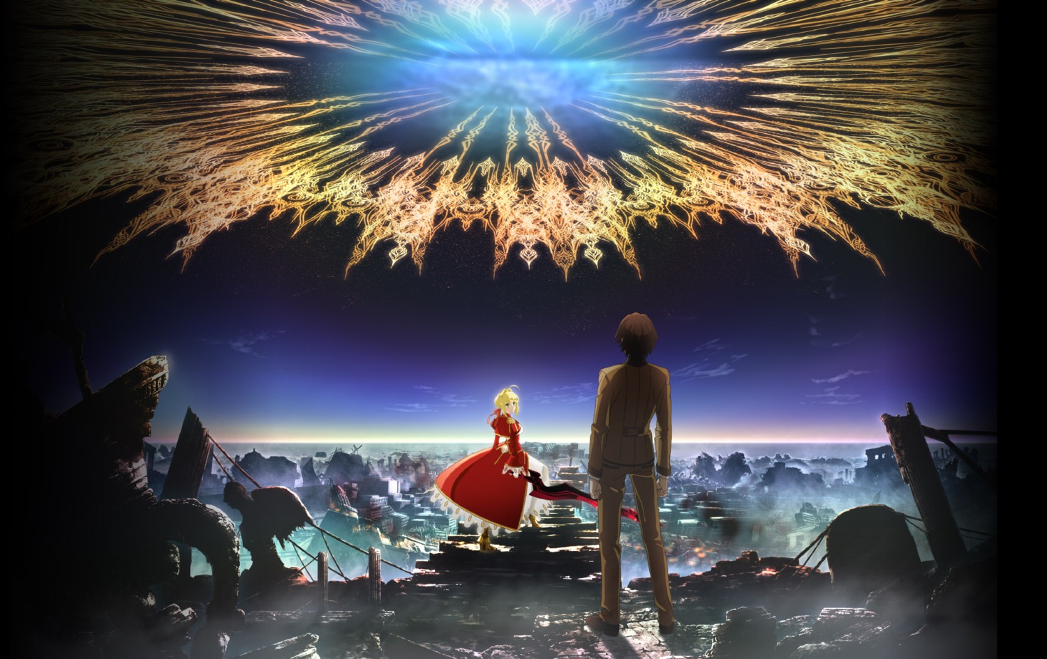 armor, dress, fate/extra, fate/extra_last_encore, fate/stay_night, heels, kishinami_hakuno_(male), nero_claudius_(fate), see_through, sword