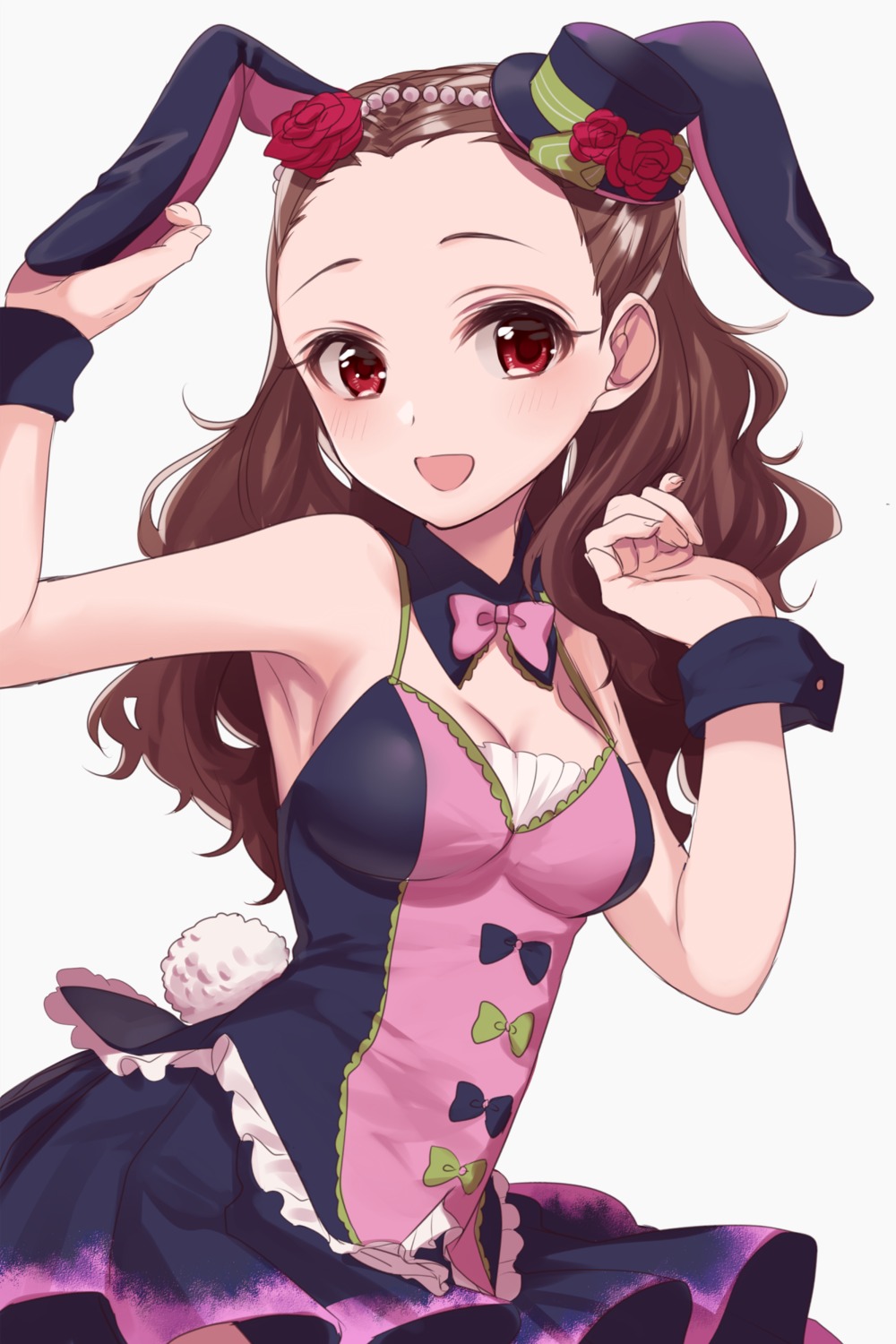 animal_ears, bunny_ears, cleavage, dress, misumi, seki_hiromi, tail, the_idolm@ster, the_idolm@ster_cinderella_girls