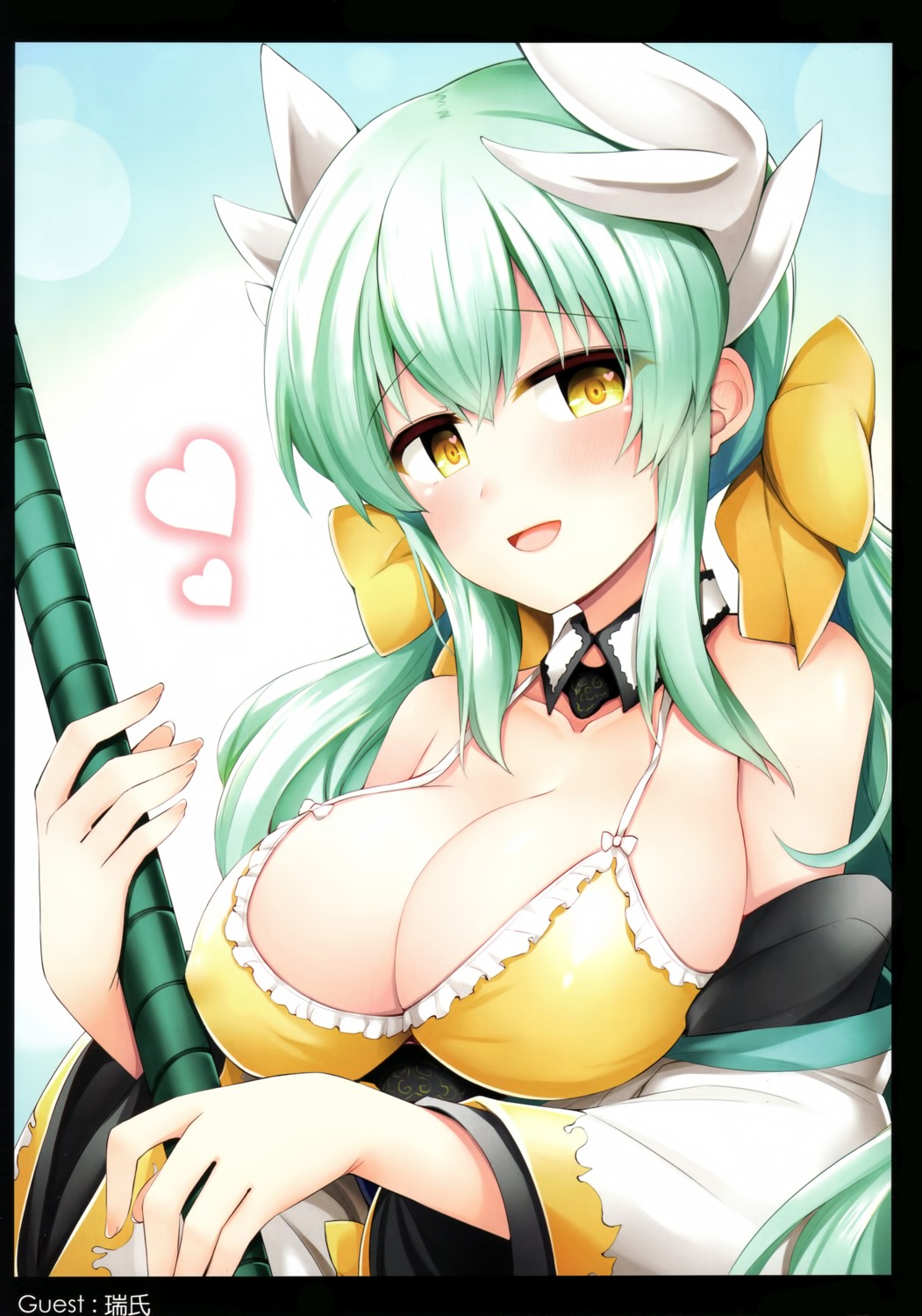 cleavage, fate/grand_order, horns, kiyohime_(fate), rui_shi_(rayze_ray)