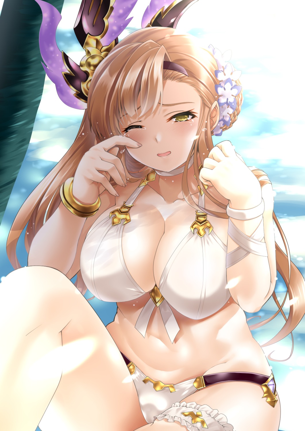 bikini, chi_gura-ya, cleavage, garter, granblue_fantasy, song_(granblue_fantasy), swimsuits