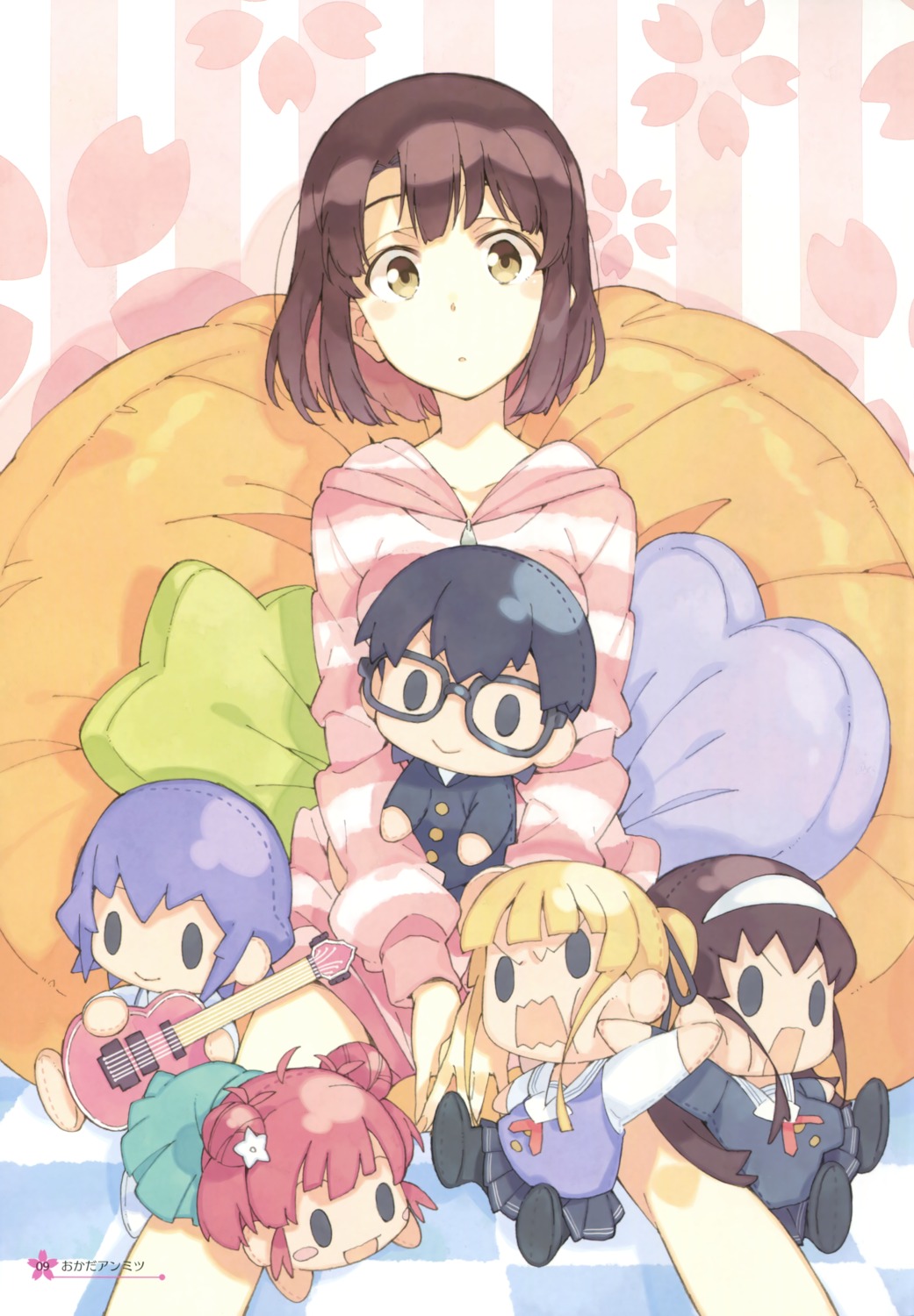chibi, guitar, katou_megumi, megane, saenai_heroine_no_sodatekata, seifuku, t-okada