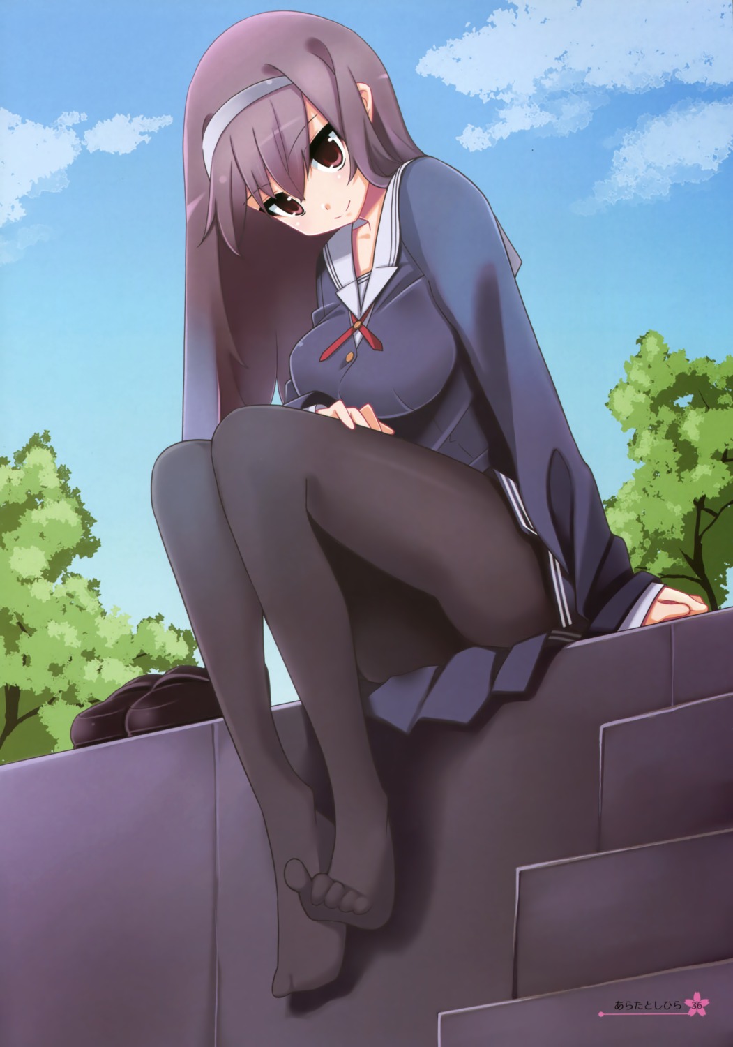 arata_toshihira, feet, kasumigaoka_utaha, pantyhose, saenai_heroine_no_sodatekata, seifuku