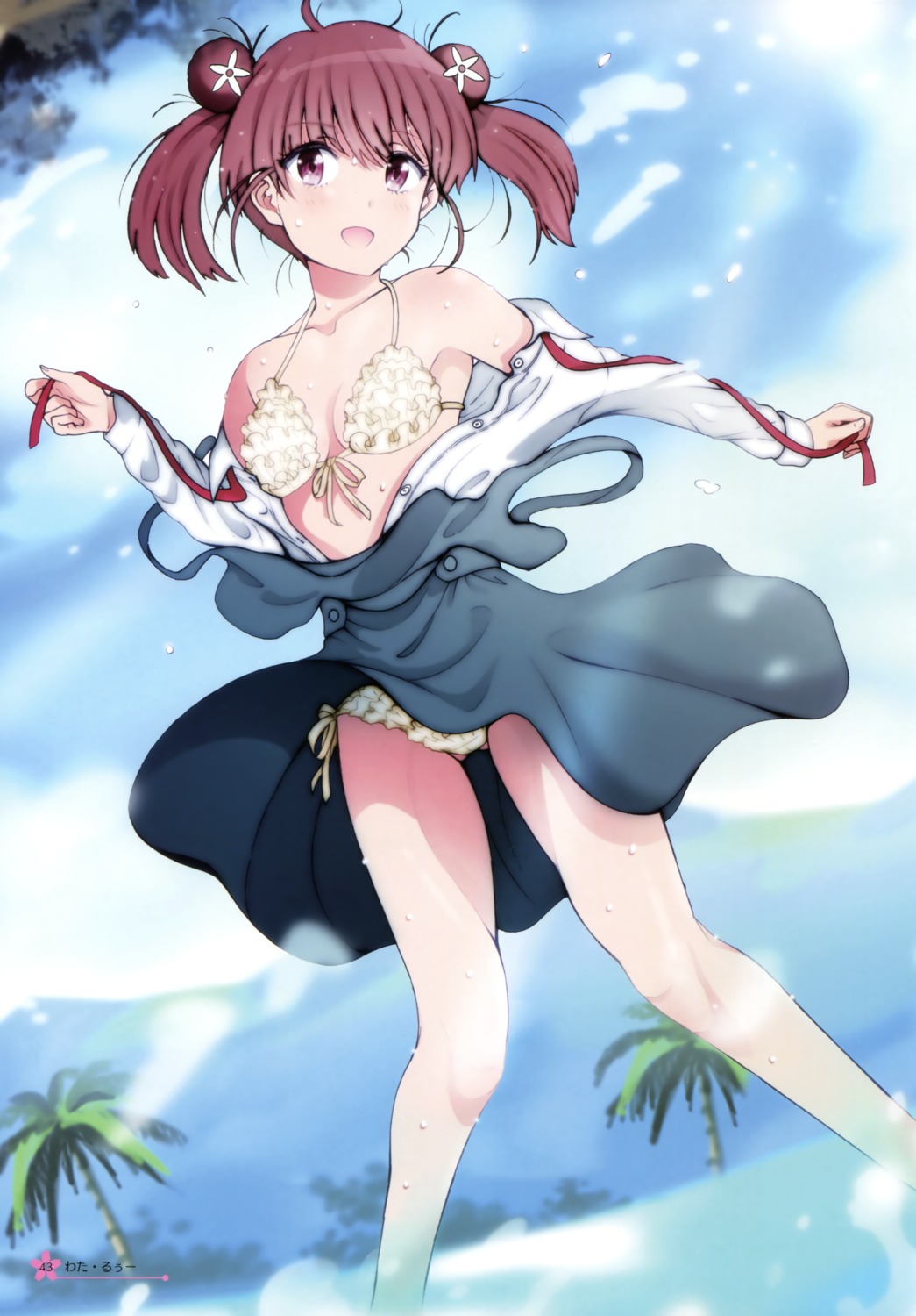 bikini, cleavage, hashima_izumi, open_shirt, saenai_heroine_no_sodatekata, seifuku, swimsuits, undressing