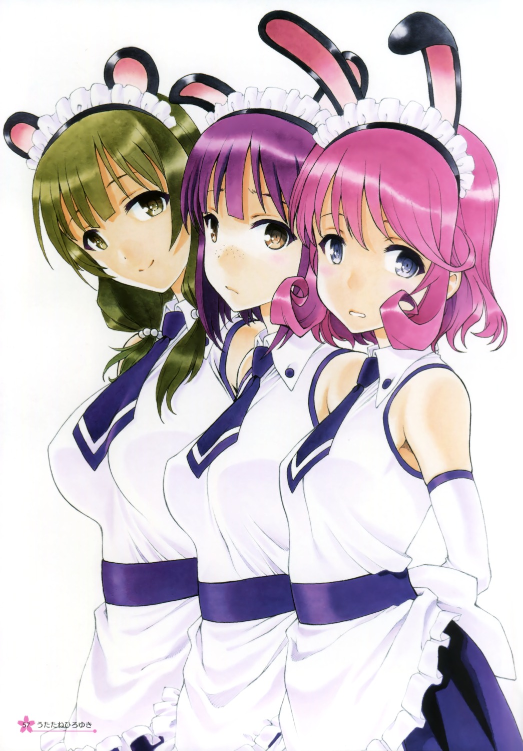 animal_ears, bunny_ears, himekawa_tokino, maid, mizuhara_echika, morioka_ranko, saenai_heroine_no_sodatekata, utatane_hiroyuki