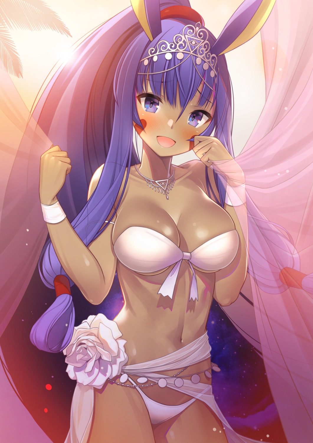 animal_ears, atori_(at-yui), bikini, bunny_ears, cleavage, fate/grand_order, nitocris_(fate), swimsuits, underboob
