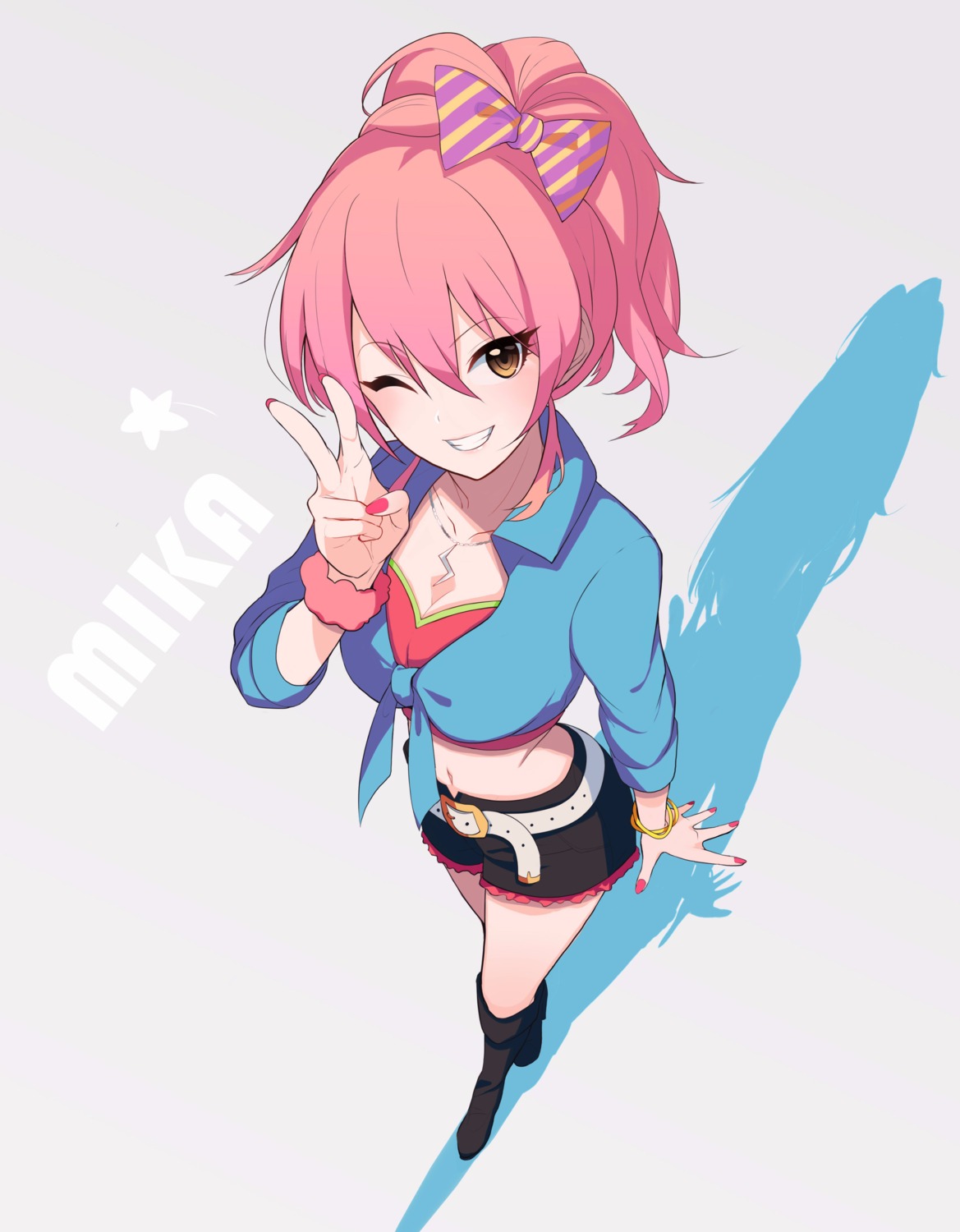 cleavage, famy_siraso, heels, jougasaki_mika, the_idolm@ster, the_idolm@ster_cinderella_girls