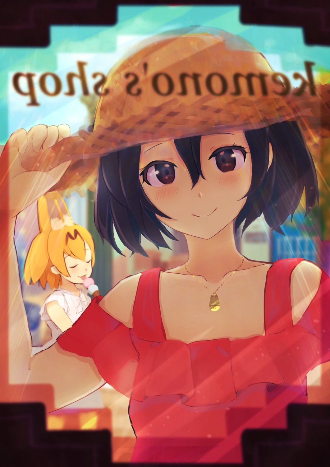ancolatte_(onikuanco), animal_ears, kaban_(kemono_friends), kemono_friends, serval