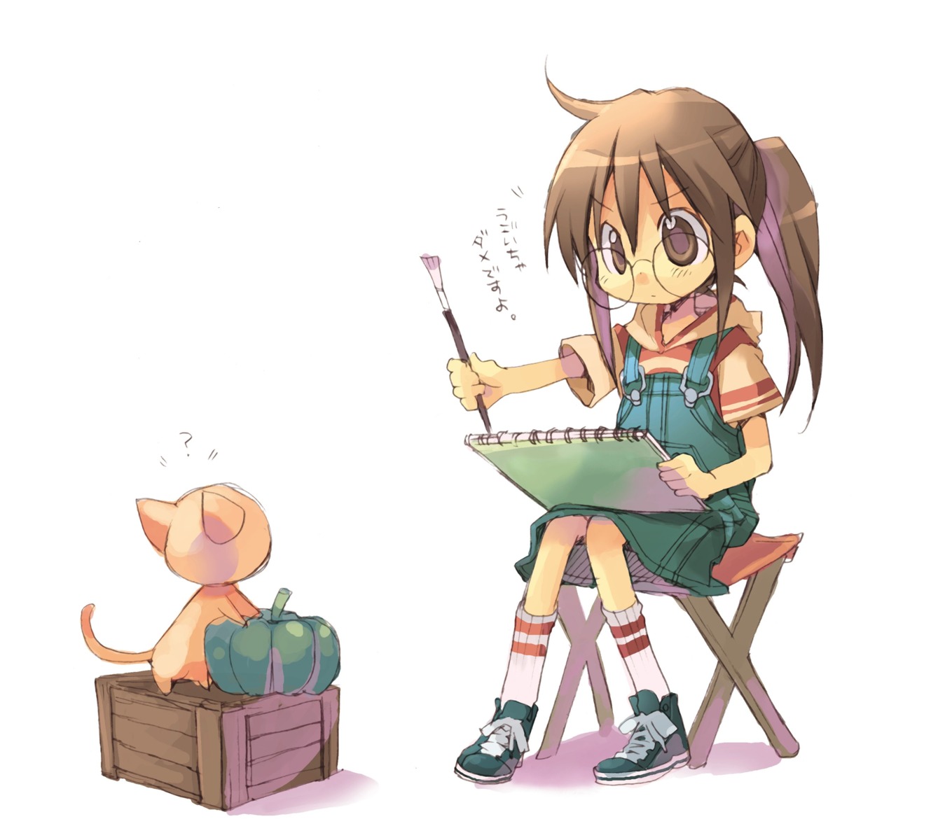 dress, ga_geijutsuka_art_design_class, kiyuduki_satoko, megane, neko, yamaguchi_kisaragi